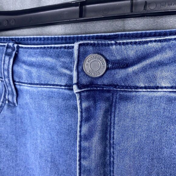 Missguided Jean Skirt Women 6 Blue Medium Wash Mini Cotton Blend Zipper Casual - Picture 3 of 7